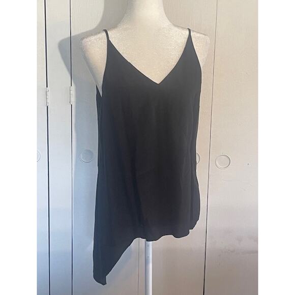 Chico Black Label Size 1 (Medium 8) 100% Silk Black Strappy Tank Top - Picture 2 of 3